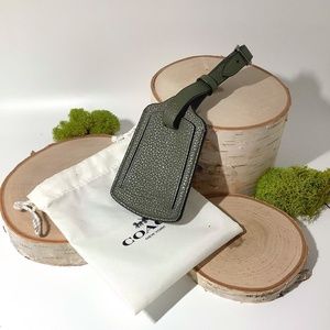 Coach Green Leather Luggage Tag